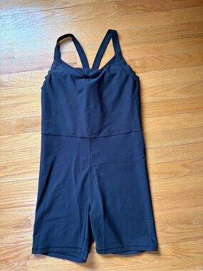Black One-Piece Athletic Romper